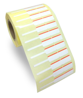 72 x 10 mm Kırmızı Çizgili Kuyumcu Etiketi (1.250)